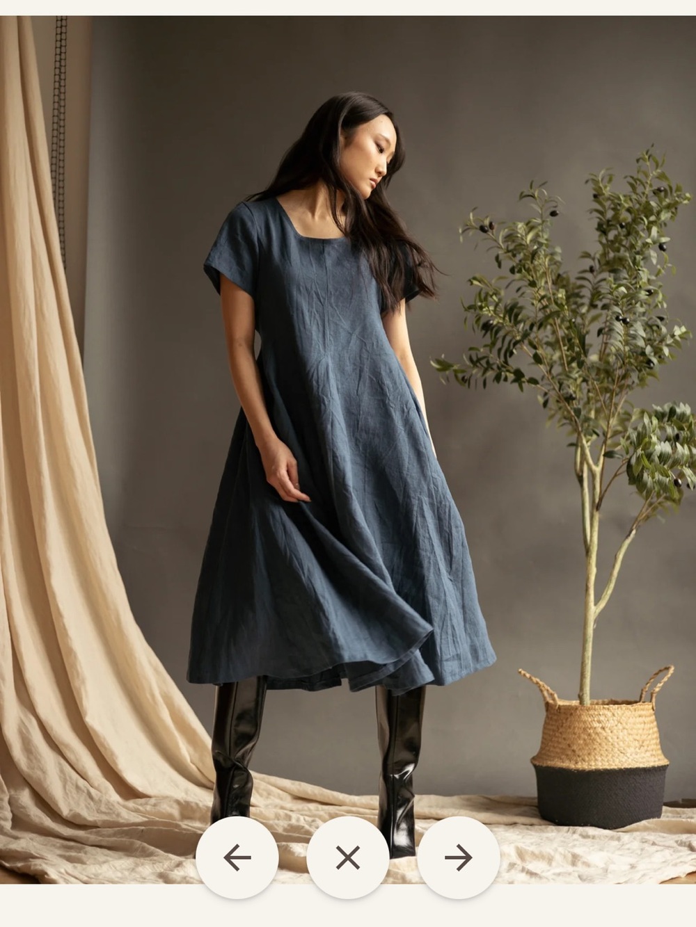 Lights of All Linen Women’s Brown Linen A-Line Dress - Picture 9 of 9